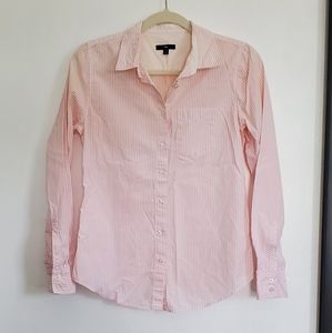 GAP pink stripe button-up blouse